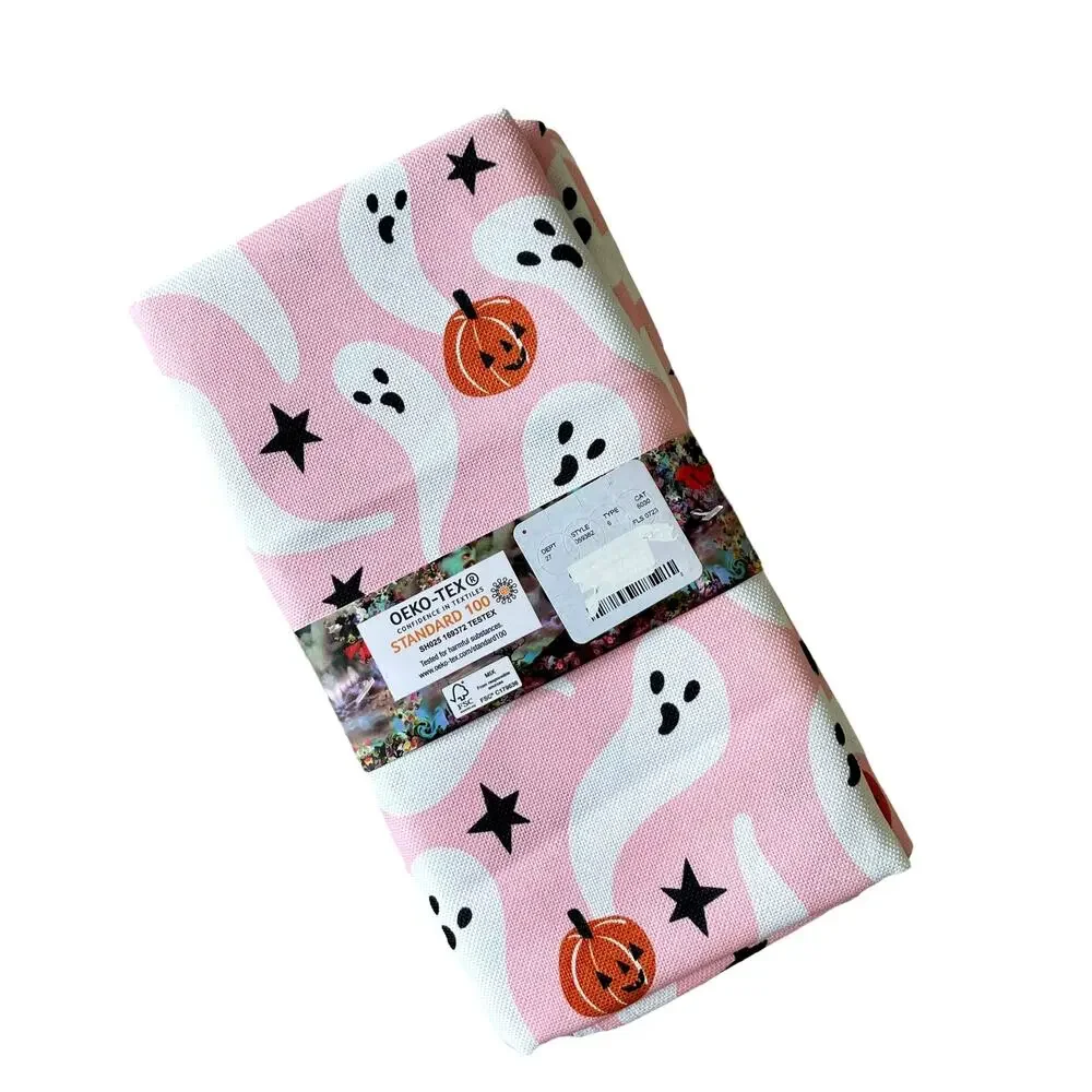 Cynthia Rowley Halloween PINK GHOST Dinner Napkins 18x18 Set of 6 Spooky NEW